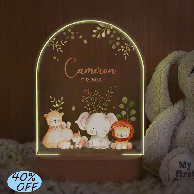 Baby Nursery Girl Room - Custom Name Baby Night Light Personalized