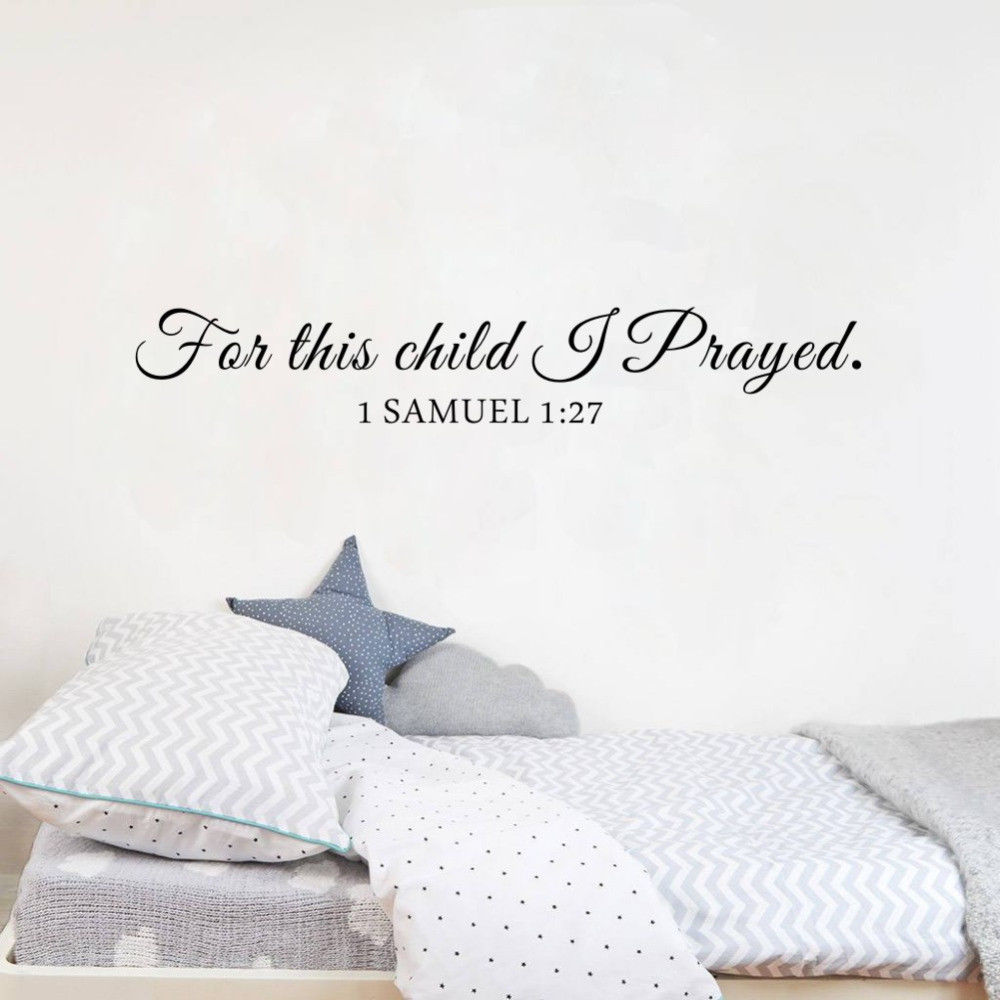 Baby Nursery Quotes - For This Child I Pray Samuel