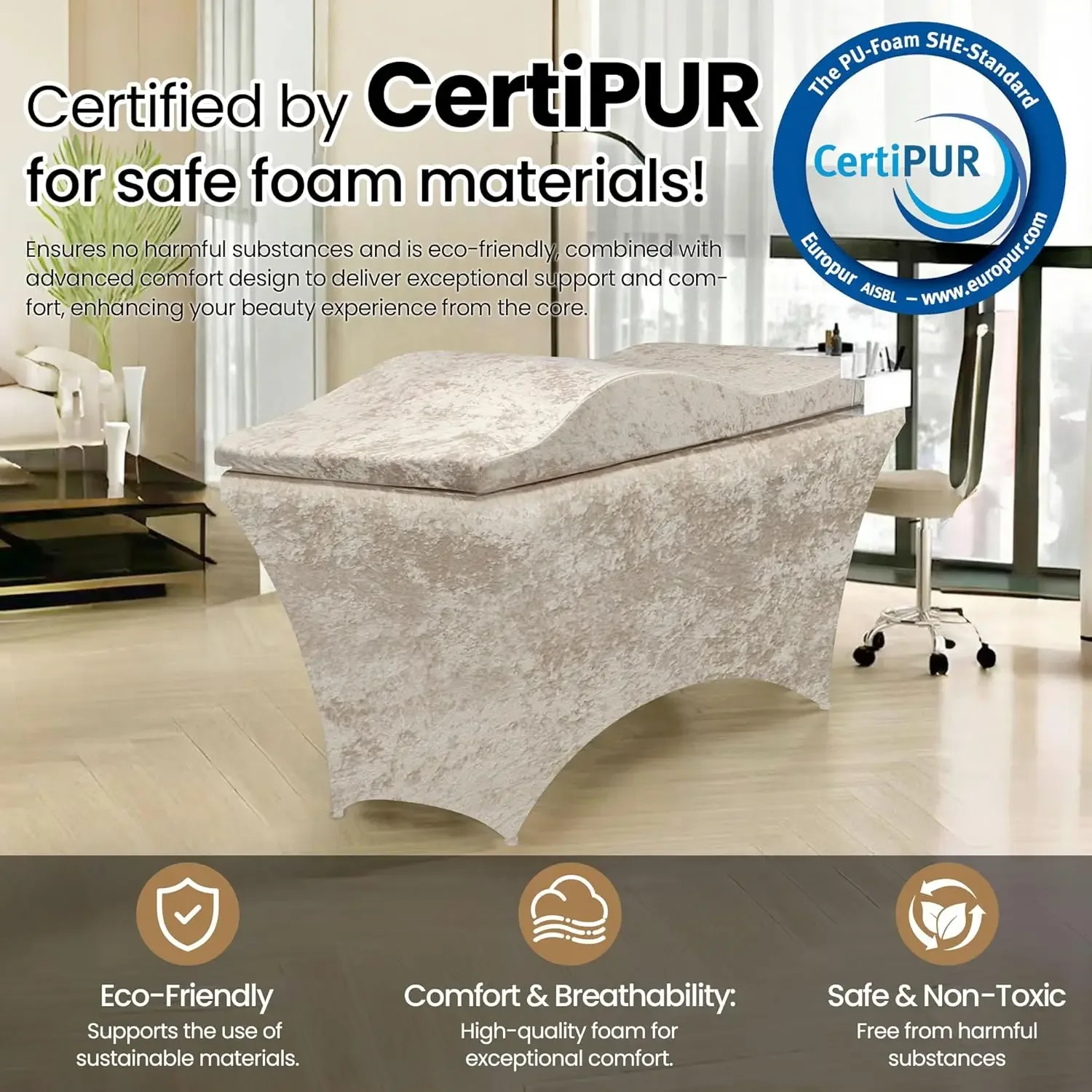 Changing Table Topper - Lash Bed Foam Topper, Massage Table
