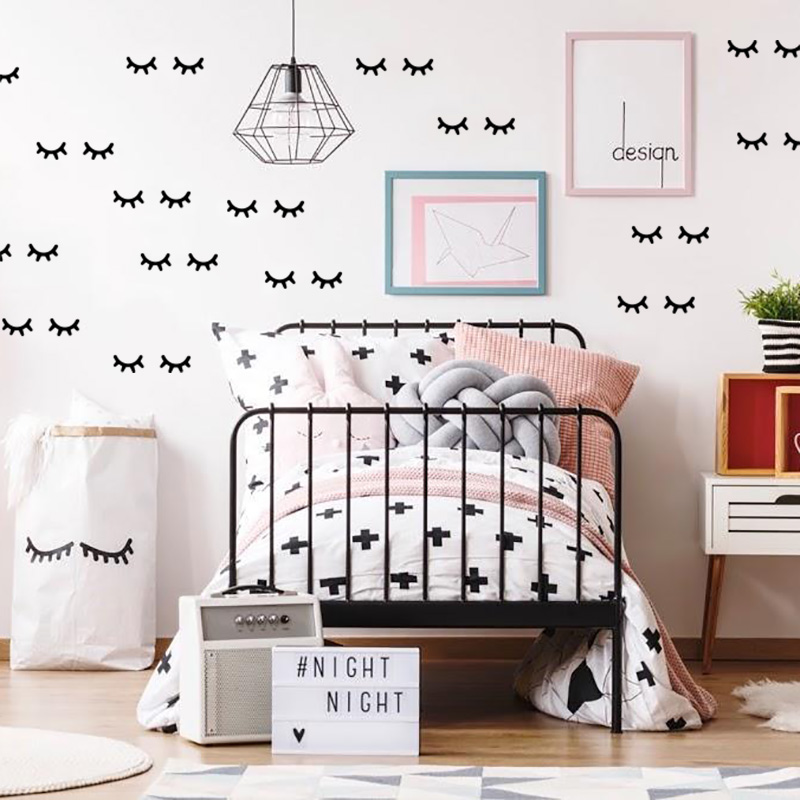 Baby Nursery Girl Room - Kids Room Decoration Eyelash Wall Stickers