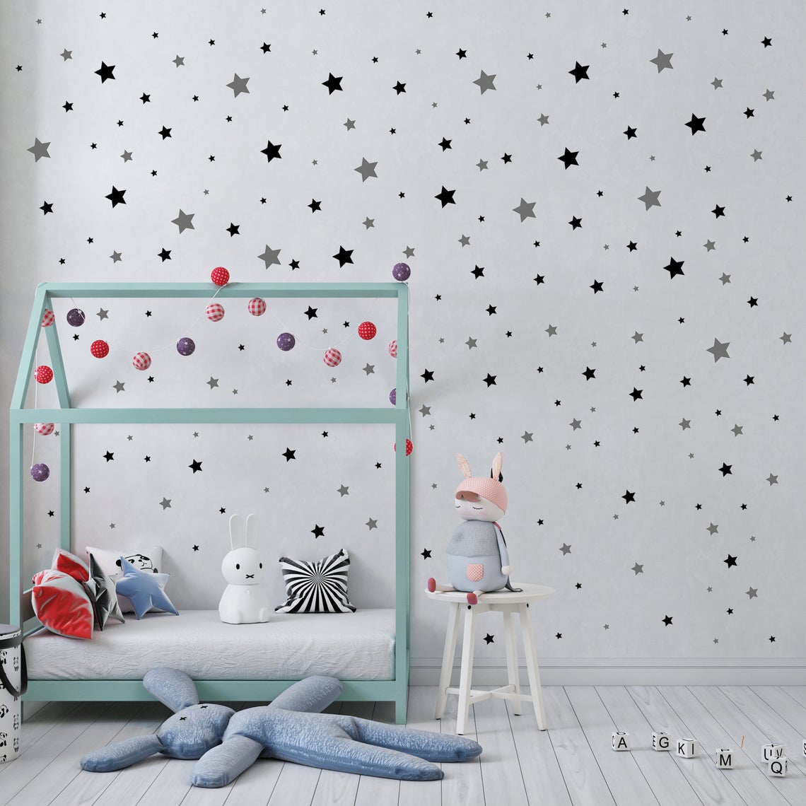 Cartoon 65Pcs Star Wall Sticke - Baby Nursery Products recension och pris