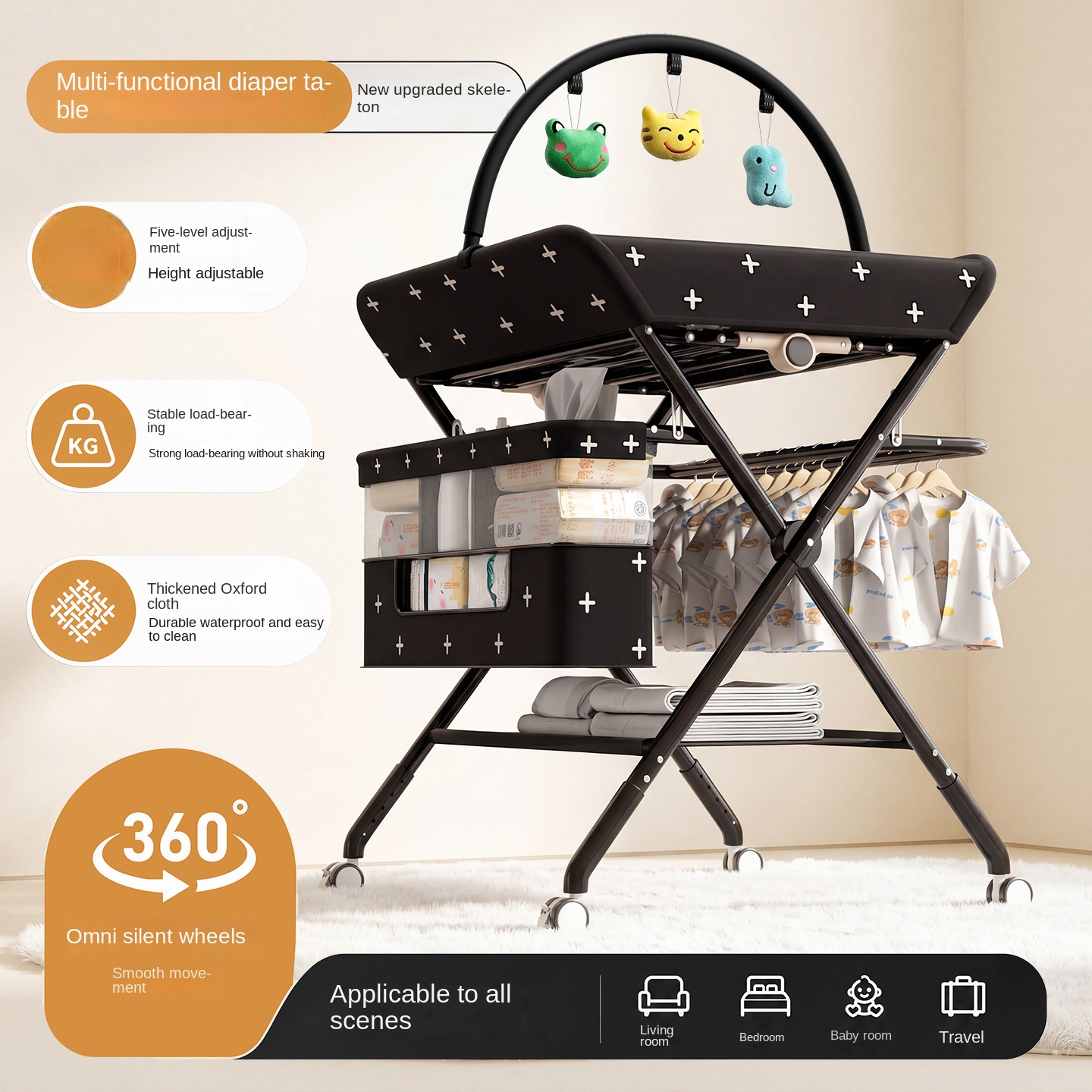 Baby Changing Table Portable M - Baby Nursery Furniture recension och pris