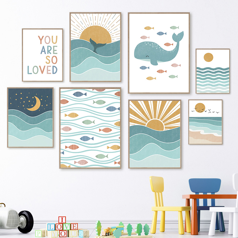 (2D canvas painting)  Fish Wha - Baby Nursery Quotes recension och pris