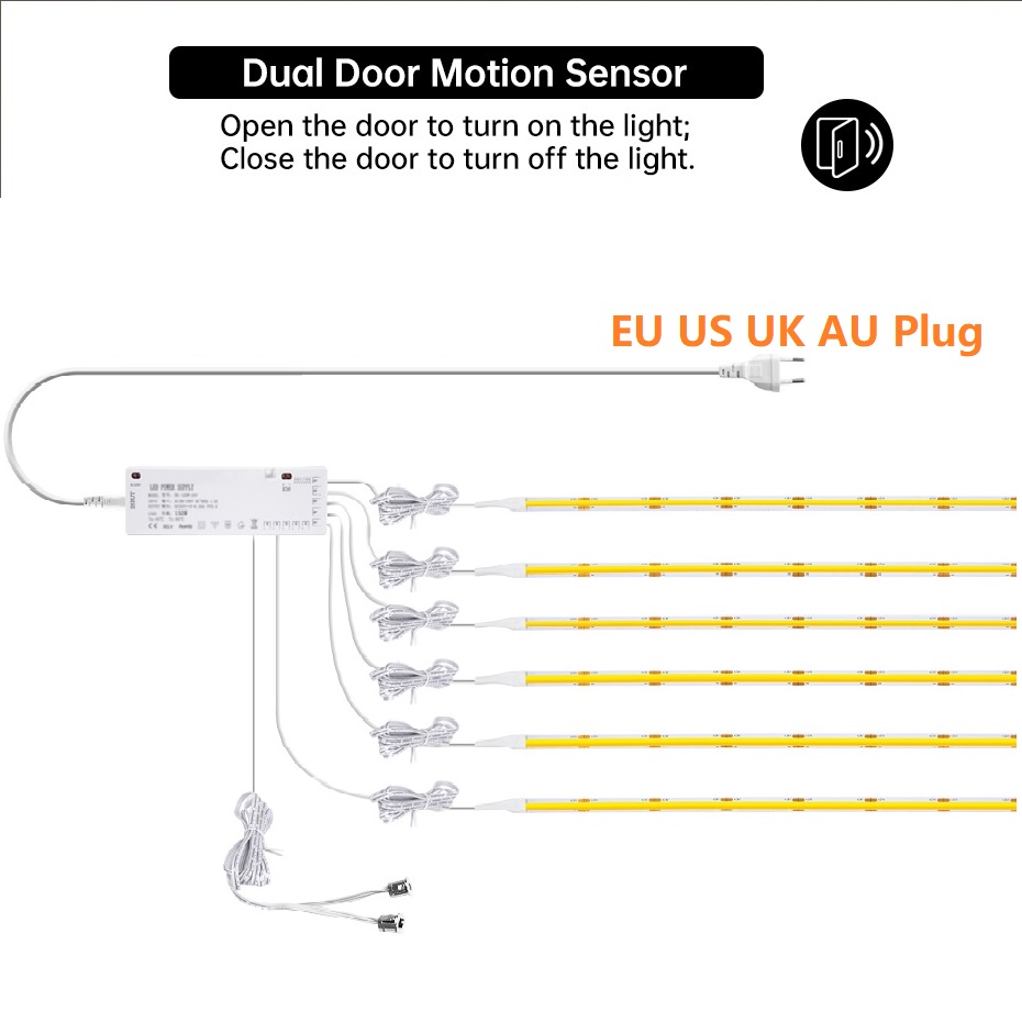 AU EU US UK Plug 12V COB LED S - Drawer Dresser White recension och pris