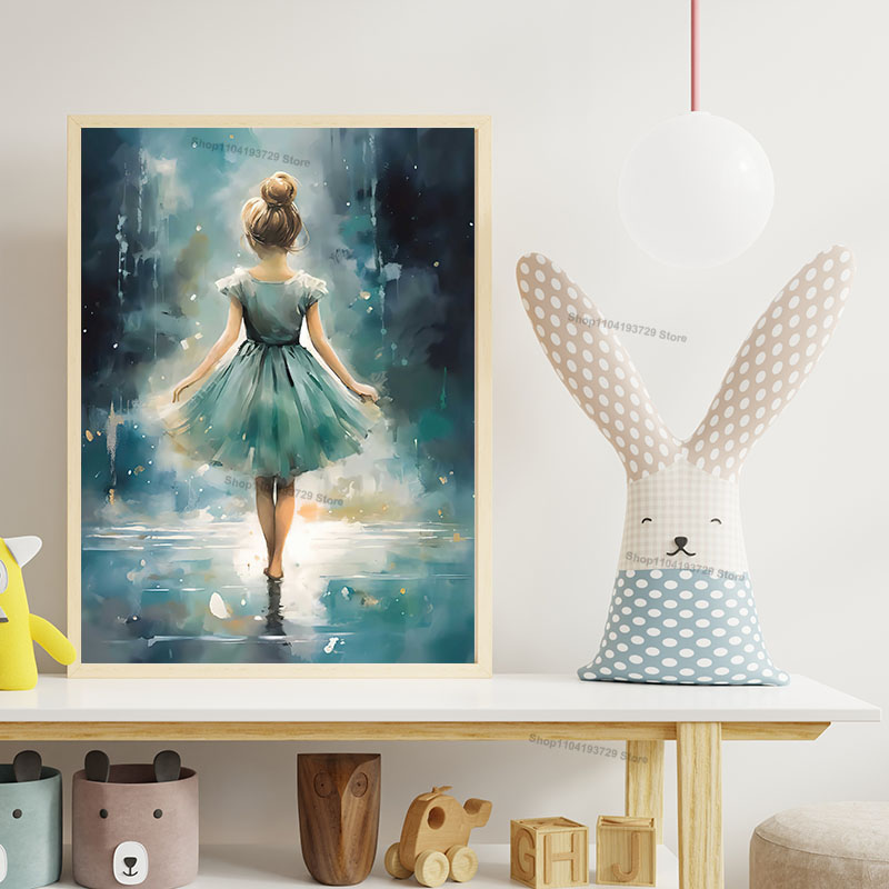 Watercolor Ballet Girl Shoes C - Baby Nursery Girl Room recension och pris