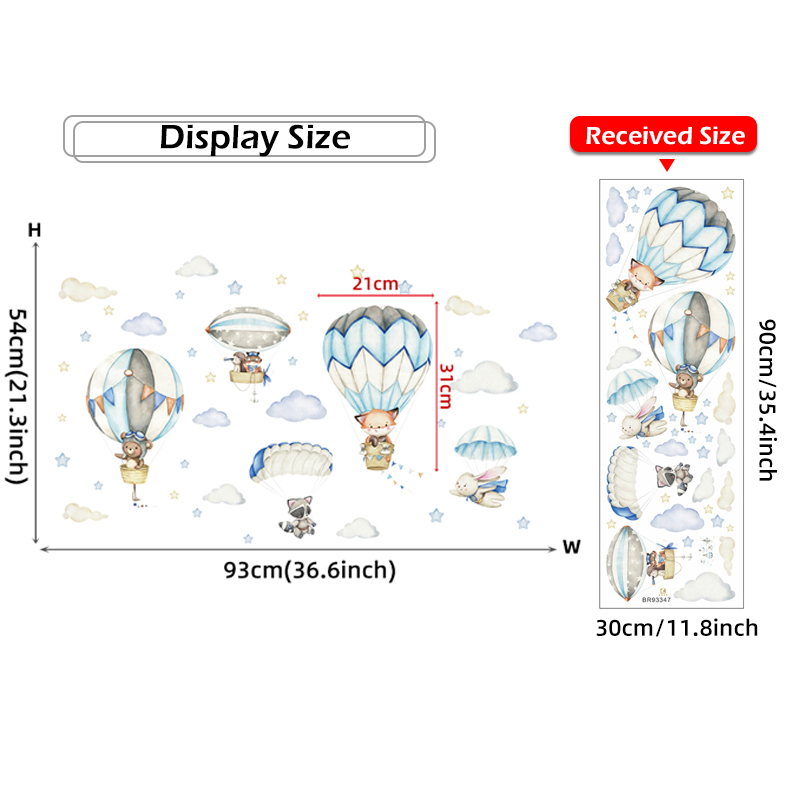 Cartoon Cute Animals Hot Air B - Baby Nursery Products recension och pris