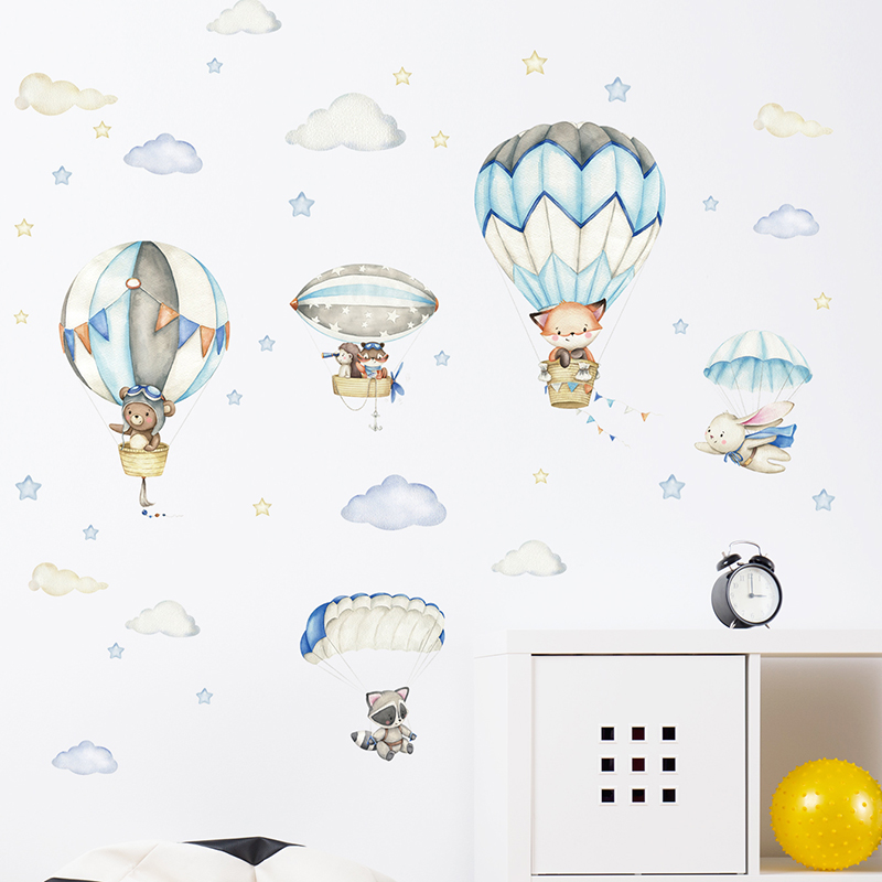 Cartoon Cute Animals Hot Air B - Baby Nursery Products recension och pris