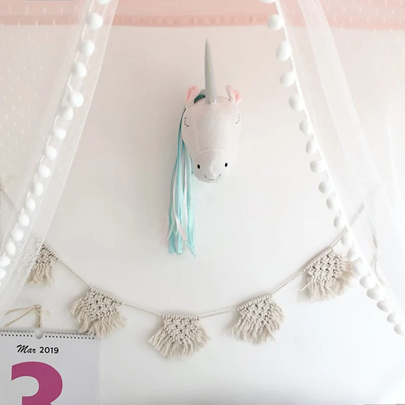 Unicorn Plush Animal Head Wall - Baby Nursery Girl Room recension och pris