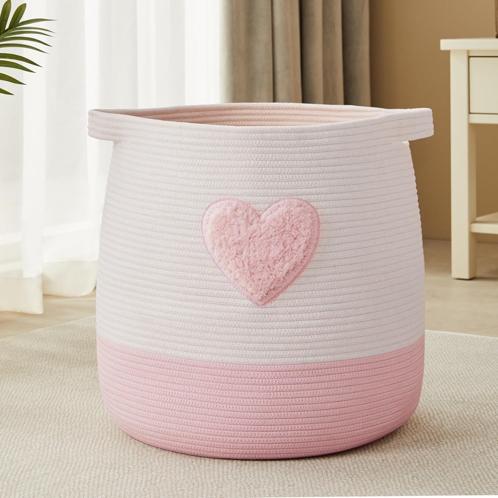 Pink Laundry Basket Hamper for - Baby Nursery Girl Room recension och pris