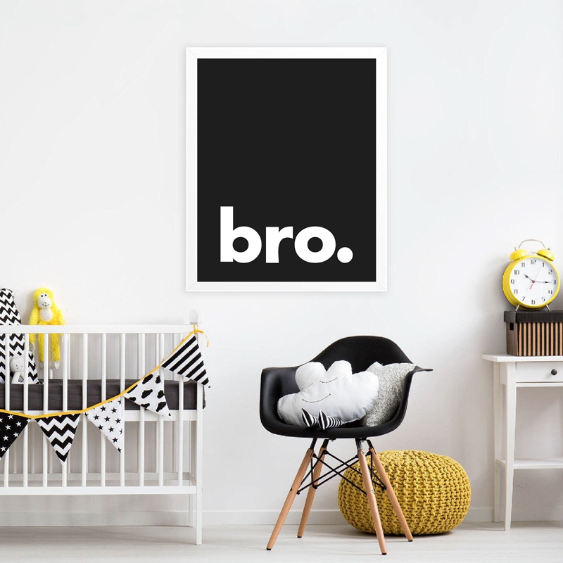 Bro. Print Minimalist Typograp - Baby Nursery Quotes recension och pris
