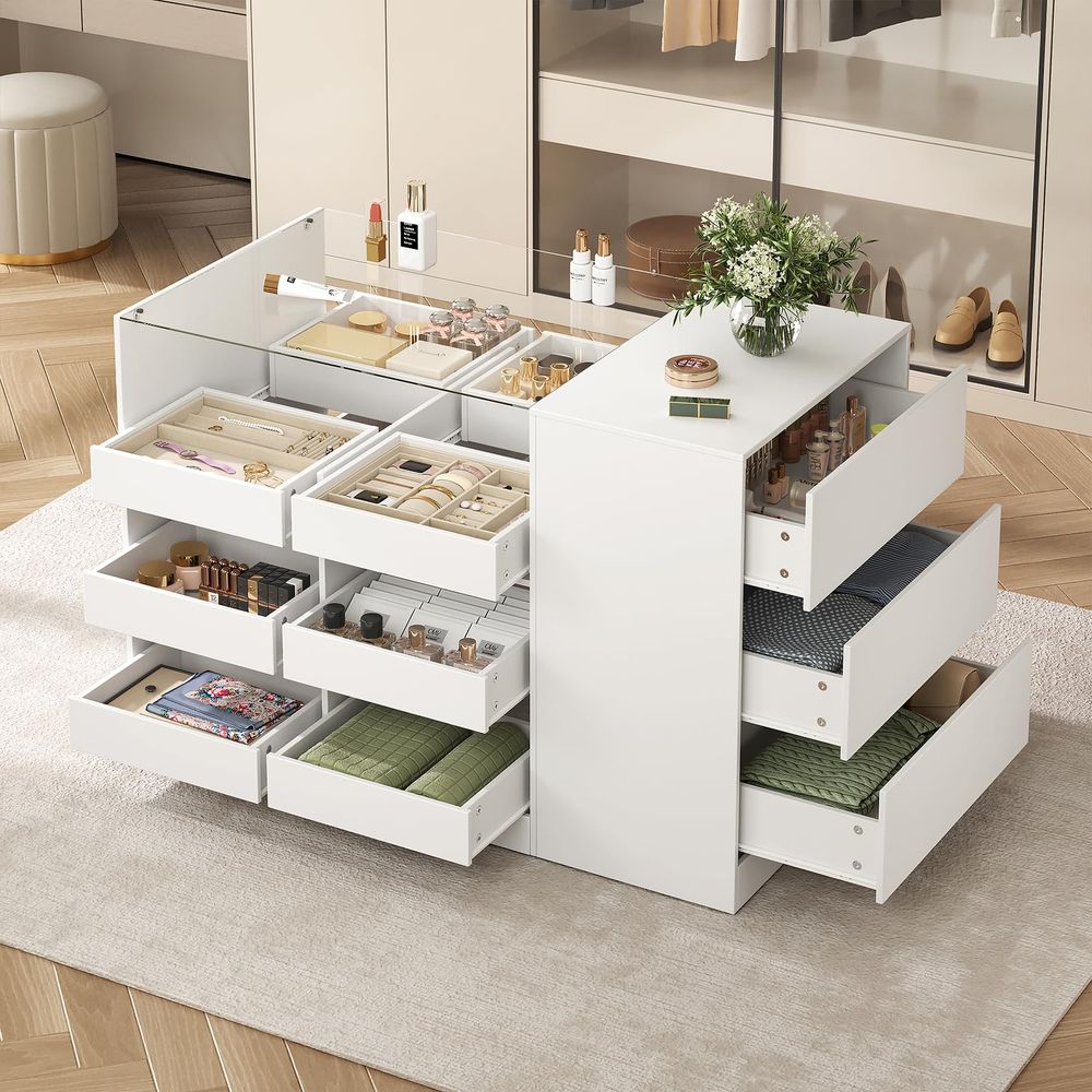 Closet Island with Drawers, Wa - Drawer Dresser White recension och pris