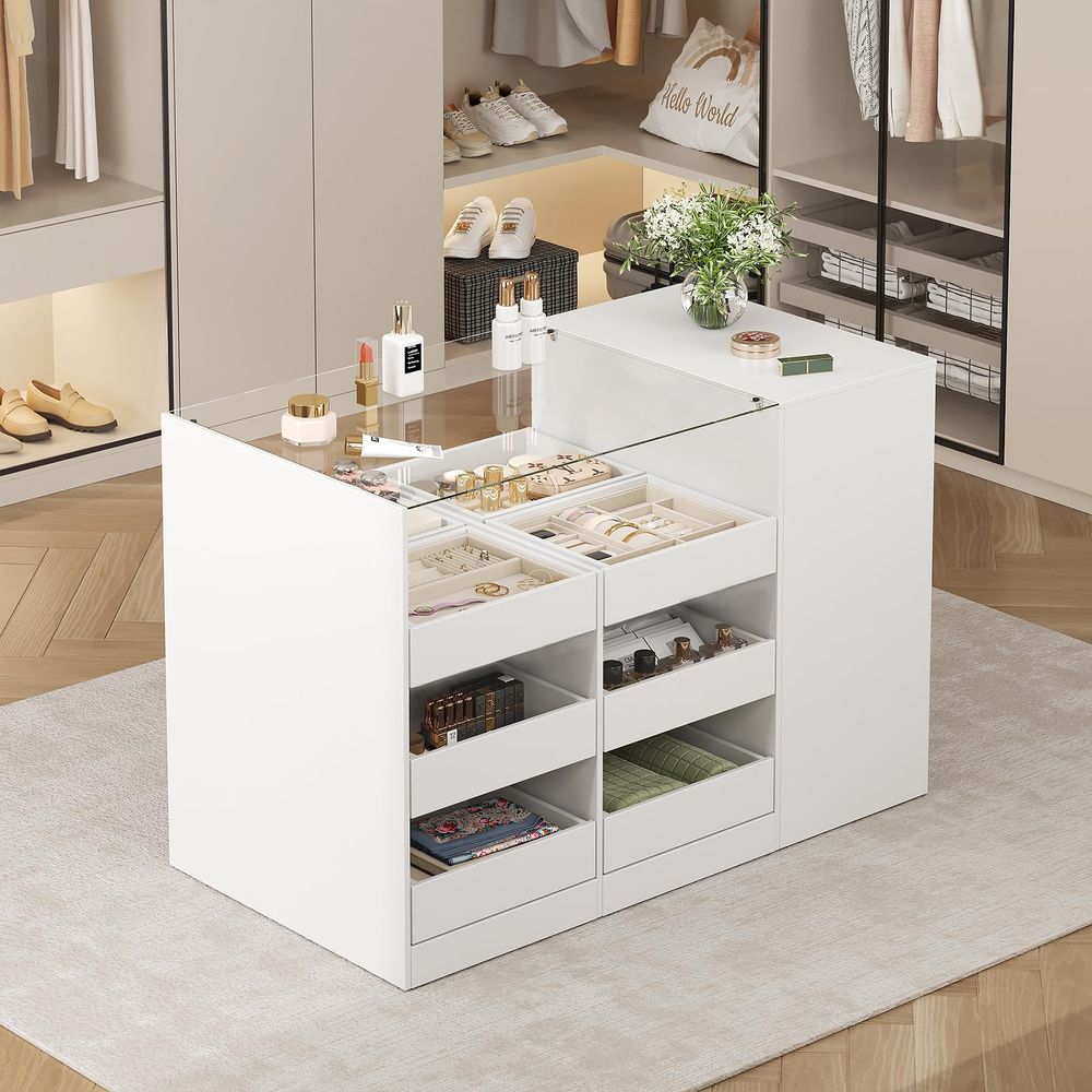 Closet Island with Drawers, Wa - Drawer Dresser White recension och pris