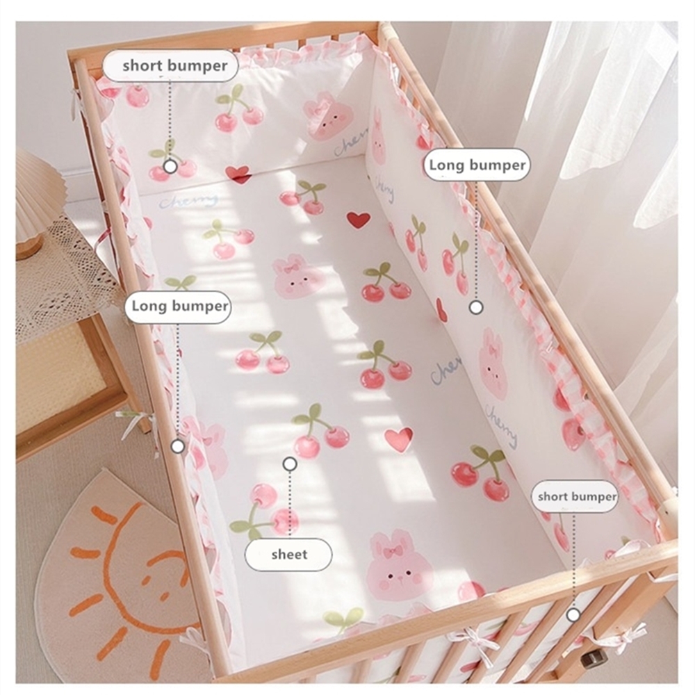 5Pcs Crib Bedding Set Girl Bab - Baby Nursery Girl Room recension och pris