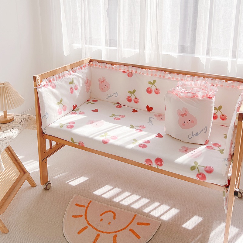 5Pcs Crib Bedding Set Girl Bab - Baby Nursery Girl Room recension och pris