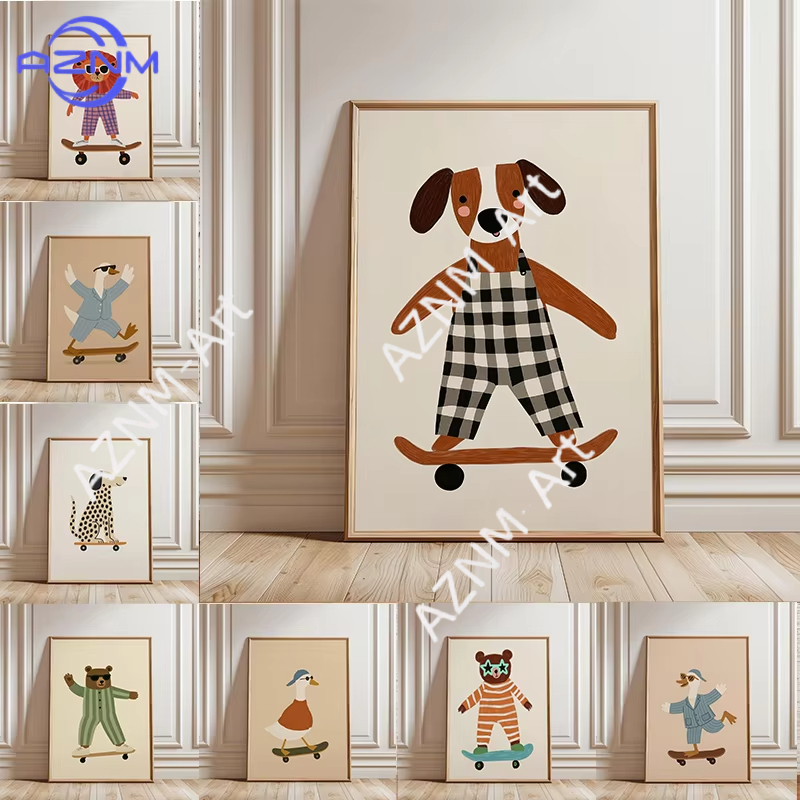 1PC Funny Animal Skateboarding - Baby Nursery Products recension och pris