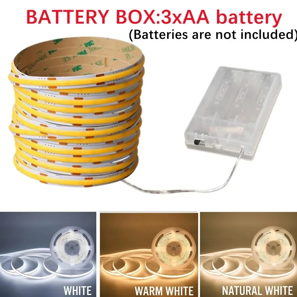 3AA Battery 5V COB LED Strip 8 - Drawer Dresser White recension och pris