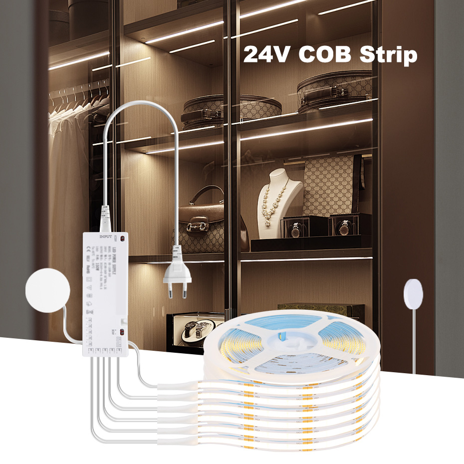 24V COB LED Strip with EU/US/A - Drawer Dresser White recension och pris