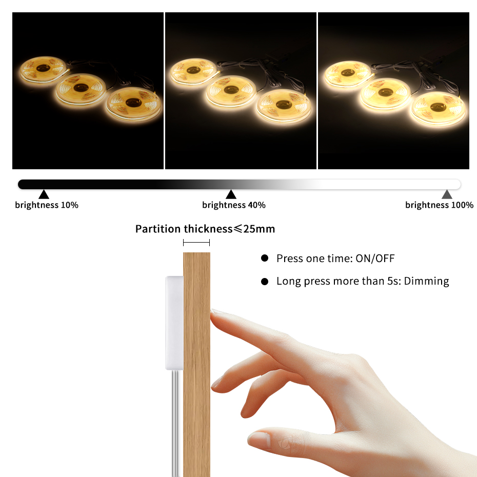 24V COB LED Strip with EU/US/A - Drawer Dresser White recension och pris
