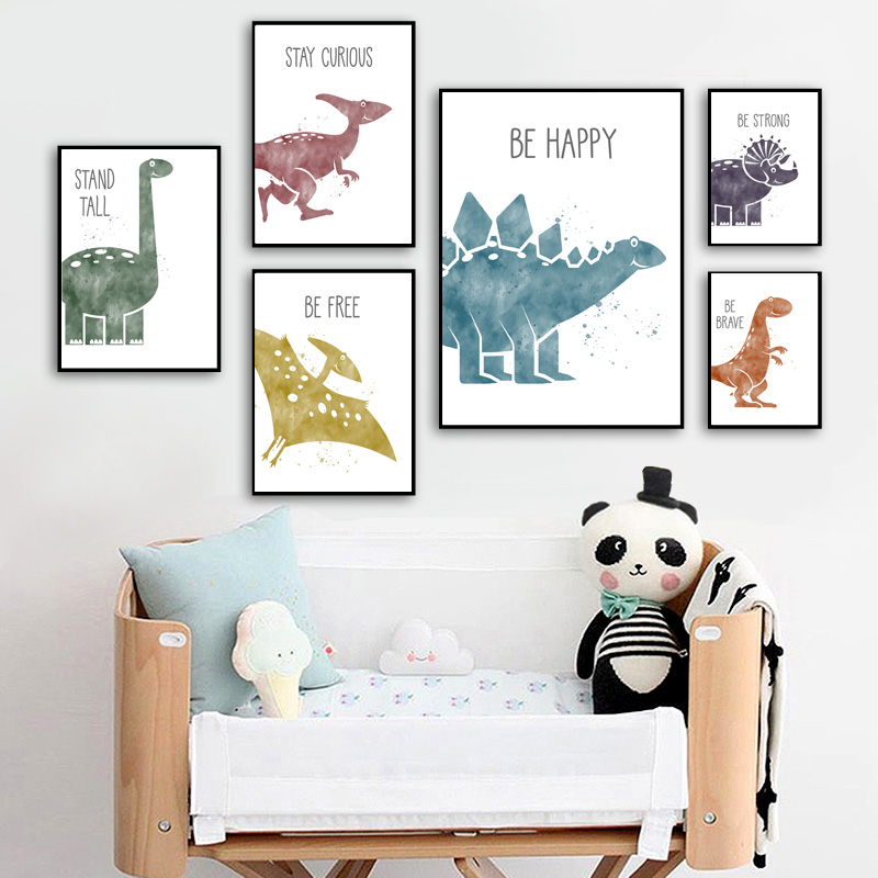 Cute Dinosaur Cartoon Animal Q - Baby Nursery Quotes recension och pris
